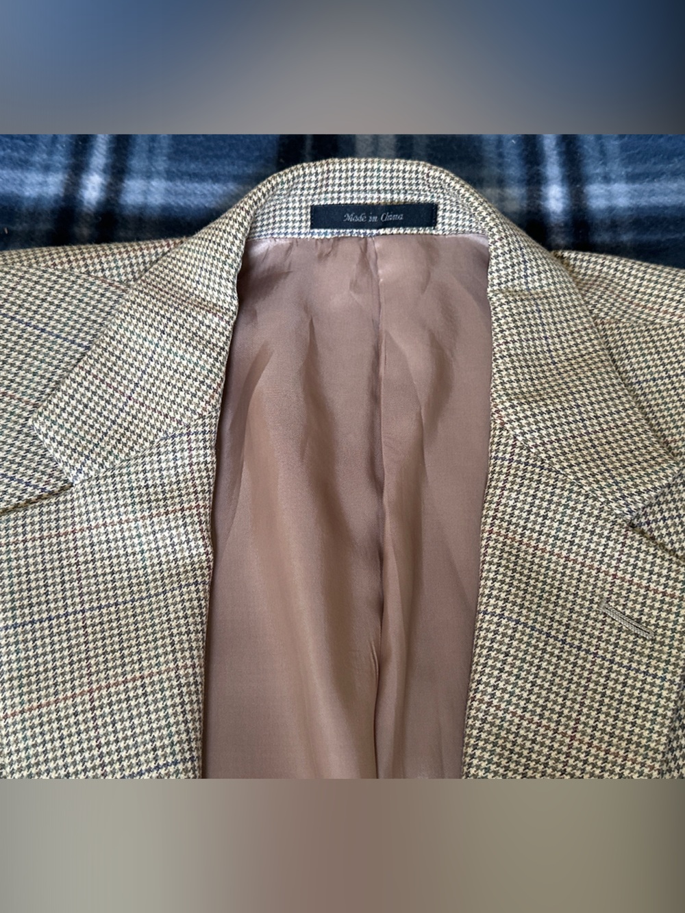 Lauren Ralph Lauren Houndstooth Brown Beige Men’s Sports Coat Blazer Size 44 R